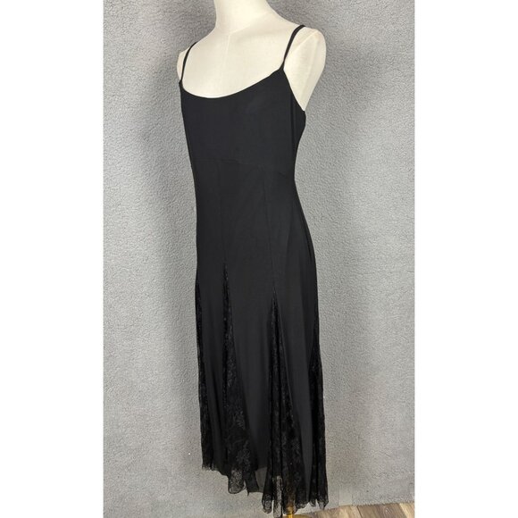 Steve Madden Black Midi Vita Dress With Lace Panels & Straps Black Large NWT's - Picture 5 of 8